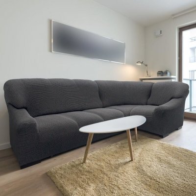 Nueva Textura strečový potah na rohovou sedací soupravu Niagara antracitový 340 - 540 cm – Zboží Mobilmania