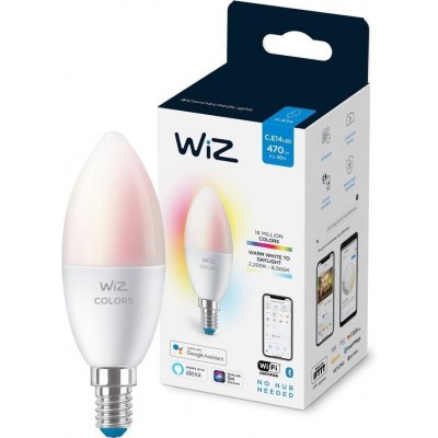 WiZ LED RGBW Stmívatelná žárovka C37 E14/4,9W/230V 2200-6500K CRI 90 Wi-Fi -WiZ WI0008 – Zboží Mobilmania