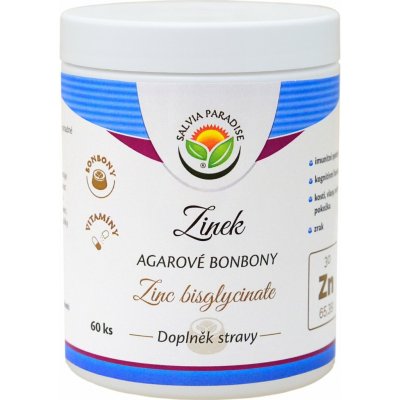 Salvia Paradise Zinek Zinc bisglycinate agarové bonbony 60 ks – Hledejceny.cz