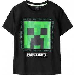 Dětské tričko FASHION UK dětské tričko Minecraft Creeper bavlna černé