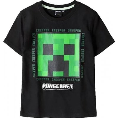 FASHION UK dětské tričko Minecraft Creeper bavlna černé