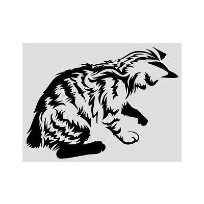 Merci-shop. Samolepka na zeď - Kočka C ( 30 cm x 22 cm ) – Zboží Mobilmania