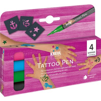 Kreul Sada Tetovací fix KREUL Tattoo Pen 4 ks KOTVA HVĚZDA MOTÝL – Zboží Dáma