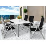 FurniGO Zahradní hlinková sestava Bern 1+6 stříbrná – Hledejceny.cz