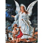 MALUJEŠ Malování podle čísel ANDĚL STRÁŽNÝ Rozměr 40 x 50 cm Rámování vypnuté plátno na rám – Zboží Dáma