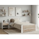 Textilomanie Ikaros Double bílá / dub sonoma bez roštu a bez matrace – Sleviste.cz