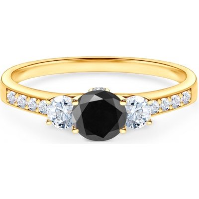 Savicki prsten Dream žluté zlato černý diamant bílé safíry DR CZD BSZ Z 2