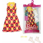 Mattel Barbie Oblečení Žluto-růžové šaty HJT17 – Zboží Mobilmania