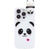 Pouzdro a kryt na mobilní telefon Apple AppleMix Apple iPhone 15 Pro Max - 3D panda - gumový - bílé