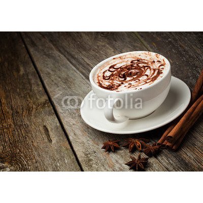 WEBLUX 46093962 Samolepka fólie coffee cup and beans šálek kávy a fazole skořice ořechy a čokoláda na woo rozměry 145 x 100 cm – Zboží Mobilmania