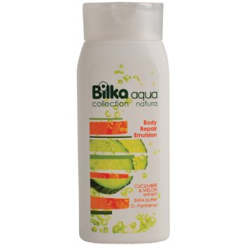 Bilka Aqua Natura regenerační tělová emulze s hydratačním účinkem (Cucumber & Melon Extract, Shea Butter, D - Panthenol) 200 ml