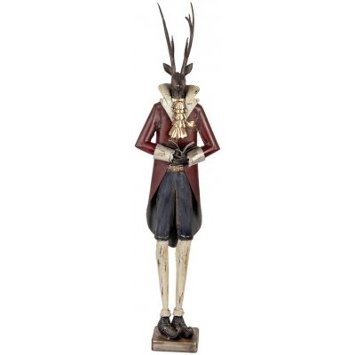Béžovo-hnědá antik kovová dekorace jelen Deer - 19*15*80 cm - Clayre & Eef – Hledejceny.cz