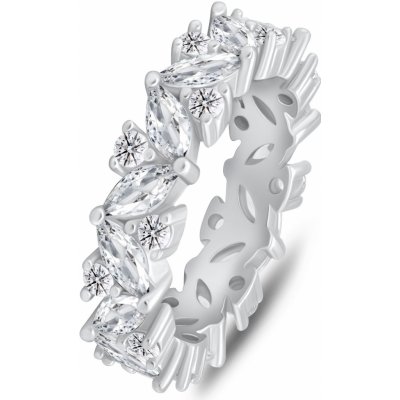 Brilio Silver Blyštivý stříbrný prsten s čirými zirkony RI136W – Hledejceny.cz