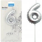LUMA Svíčka č. 6 balónek STŘÍBRNÝ – Zboží Dáma