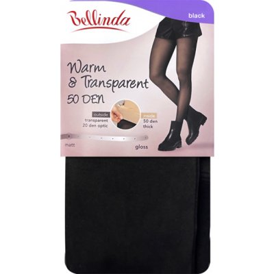Bellinda Dámské teplé punčochové kalhoty 50 DEN WARM & TRANSPARENT 50 DEN černá – Zboží Dáma