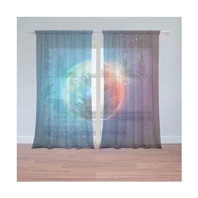 Sablio Záclony Země ve vesmíru: 2ks 150x250cm – Hledejceny.cz
