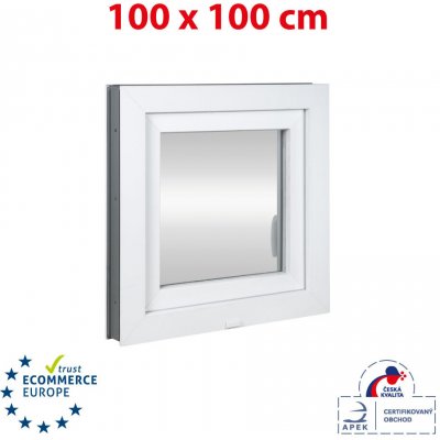 Okna Hned Plastové okno 100x100 cm bílé otevíravé i sklopné pravé – HobbyKompas.cz