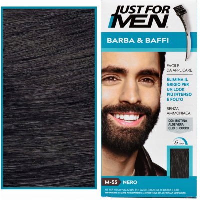 Just For Men Hair Mustache And Beard M-55 REAL BLACK černá – Zboží Dáma