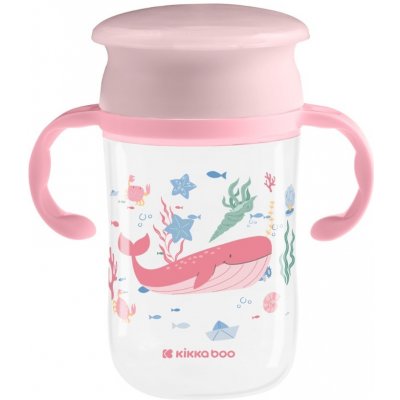 KikkaBoo hrnek trénovací 360° Deep Sea Pink 300 ml – Zboží Dáma