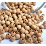 Detoa dřevěné korálky přírodní nelakované 6 mm 10 ks – Zboží Dáma