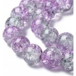 Praskané korálky - fialovošedé - ∅ 8 mm - 10 ks – Zboží Dáma