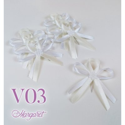 Saténové svatební vývazky V03 (Cream) – Zboží Mobilmania