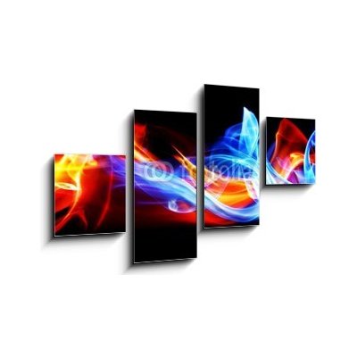 Obraz 4D čtyřdílný - 100 x 60 cm - Fire and ice Oheň a led – Zboží Mobilmania