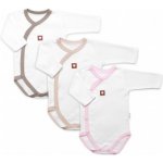 Baby Nellys Rostoucí výhodná sada 3x Body zap. bokem Nature růžová béžová taupe – Zbozi.Blesk.cz