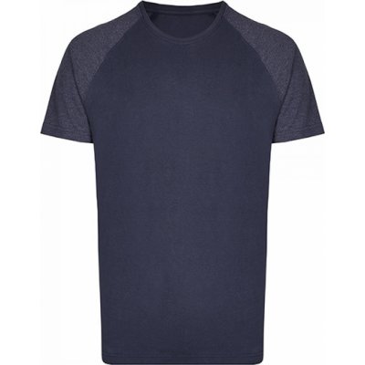 Zúžené baseballové tričko Miners Mater s krátkým kontrastním rukávem modrá modrá melír