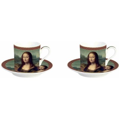 Easy Life porcelánové šálky a podšálky na espresso Mona Lisa 2x 75 ml – Zboží Mobilmania