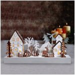 Solight LED vánoční vesnička 34x17cm dřevo 4 LED 2x AA – Zboží Dáma