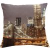 Dekorační povlak na polštáře MyBestHome Brooklyn Bridge barevná fototisk 3D motiv newyorského mostu 40 x 40 cm