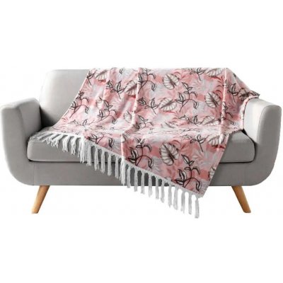 Douceur d'intérieur přehoz na postel JARDIN růžový 125 x 150 cm
