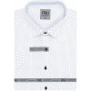 Pánská Košile AMJ pánská bavlněná košile krátký rukáv regular fit puntíkovaná bílá VKBR1288