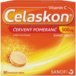 Lék volně prodejný CELASKON ČERVENÝ POMERANČ POR 500MG TBL EFF 30(3X10)