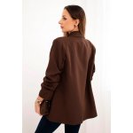 Kesi Włoski Elegantní sako s klopami hnědé – Zboží Dáma