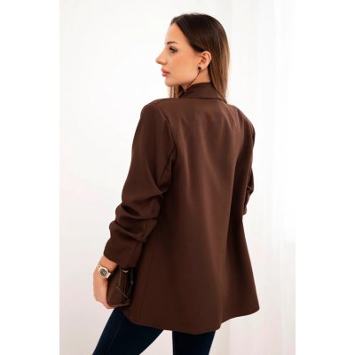Kesi Włoski Elegantní sako s klopami hnědé – Zboží Dáma