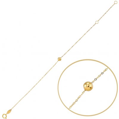 Minet Zlatý náramek s kuličkou Au 585/1000 0,45g JMG0048WGB15 – Zbozi.Blesk.cz