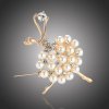 Brož Francesca Petrucci brož Swarovski Elements s perlou Anna Rose baletka B1022-1 bílá čirá