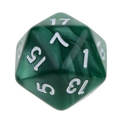 TLAMA games Hrací kostka dvacetistěnná perleťová Barva: zelená – Zboží Živě