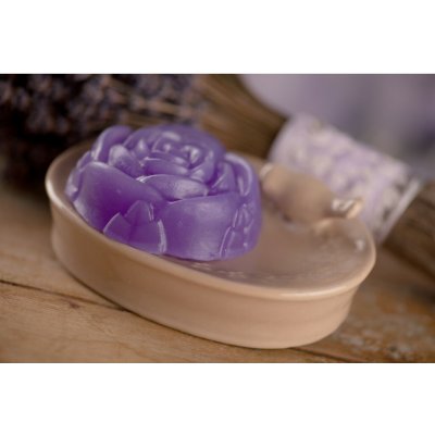 Soaptree Levandule luxusní mýdlo s mandlovým olejem v organzovém sáčku Květina 80 g – Sleviste.cz