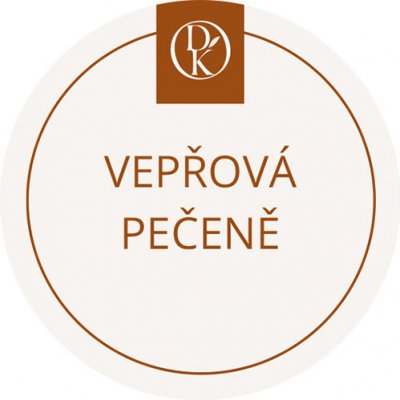 Davídkovo koření Etiketa Vepřová pečeně béžová průměr 4,5 cm 1 ks – Hledejceny.cz