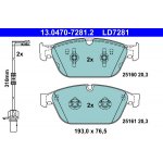 Sada brzdových destiček, kotoučová brzda ATE 13.0470-7281.2 | Zboží Auto