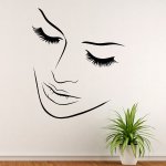 Wrapino vinylová samolepka na zeď Dámský obličej silueta 3, rozměry 80x67cm – Sleviste.cz