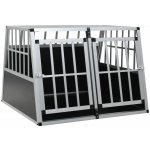 vidaXL Přepravní klec pro psy se dvěma dvířky 94 x 88 x 69 cm stříbrná 9799.170665 – Hledejceny.cz