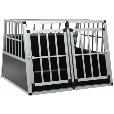 vidaXL Přepravní klec pro psy se dvěma dvířky 94 x 88 x 69 cm stříbrná 9799.170665 – Hledejceny.cz