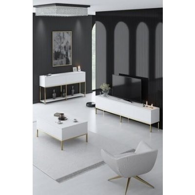Hanah Home Living Room Furniture Set Lord White Gold White Gold