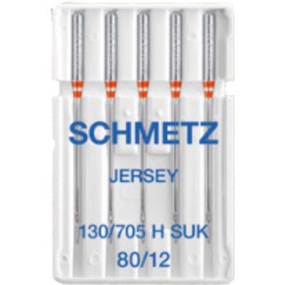 130/705 H SUK (NM 80/12) jehly Schmetz JERSEY pro domácí šicí stroje (5 ks/box) – Sleviste.cz