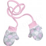 Baby Service Dvouvrstvé rukavičky pro novorozence s palečkem a šňůrkou Srdíčka – Hledejceny.cz