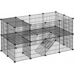 Goleto Kovový výběh pro malá zvířata černý 143 x 73 x 71 cm – Sleviste.cz